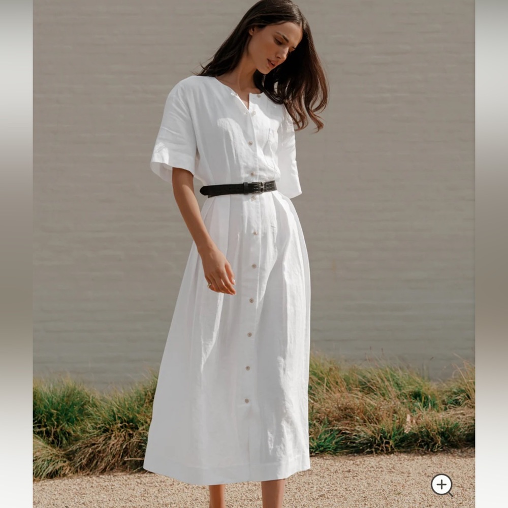 Jenni Kayne Linen Day Dress White Small - NWT